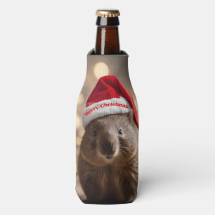 "Wombat Wonderland: Ein gemütlicher Weihnachtsaben Flaschenkühler