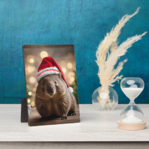 "Wombat Wonderland: Ein gemütlicher Weihnachtsaben Fotoplatte