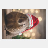 "Wombat Wonderland: Ein gemütlicher Weihnachtsaben Geschenkpapier Set (Vorderseite)