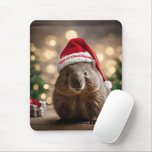 "Wombat Wonderland: Ein gemütlicher Weihnachtsaben Mousepad