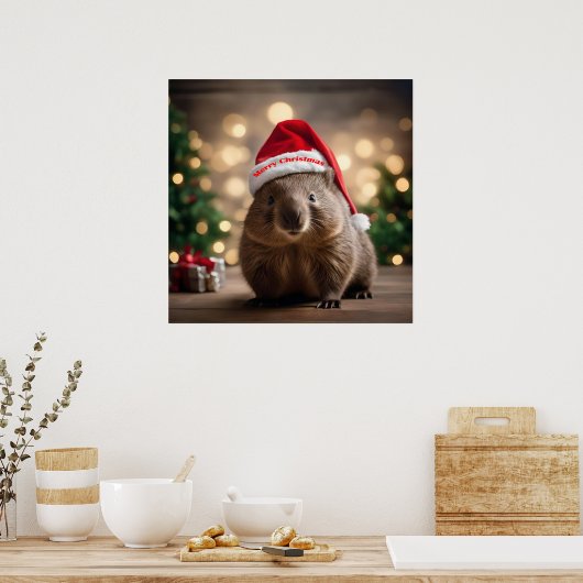 "Wombat Wonderland: Ein gemütlicher Weihnachtsaben Poster (Küche)