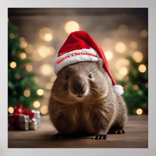 "Wombat Wonderland: Ein gemütlicher Weihnachtsaben Poster (Vorne)