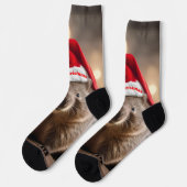 "Wombat Wonderland: Ein gemütlicher Weihnachtsaben Socken (Linkes Detail)