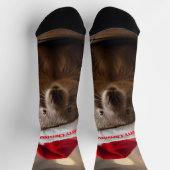 "Wombat Wonderland: Ein gemütlicher Weihnachtsaben Socken (Oben)