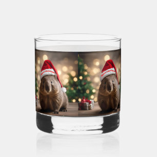"Wombat Wonderland: Ein gemütlicher Weihnachtsaben Whiskyglas
