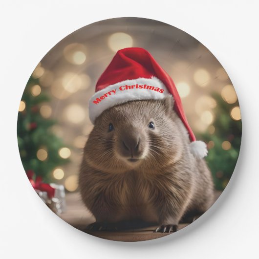 "Wombat Wunderland: Ein gemütlicher Heiligabend" Pappteller (Vorderseite)