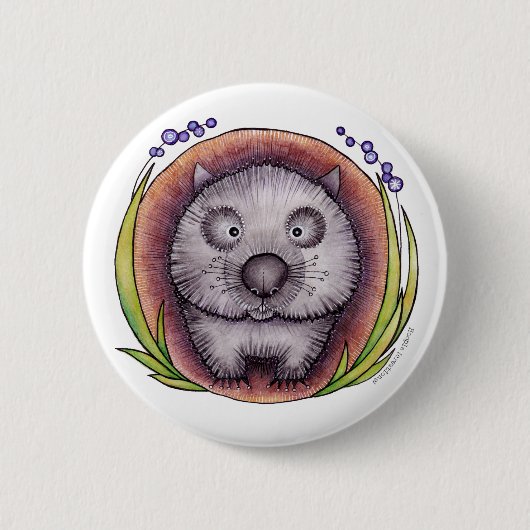 "Wombie" das wombat Knopf-Abzeichen Button (Vorderseite)