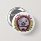 "Wombie" das wombat Knopf-Abzeichen Button (Vorne & Hinten)