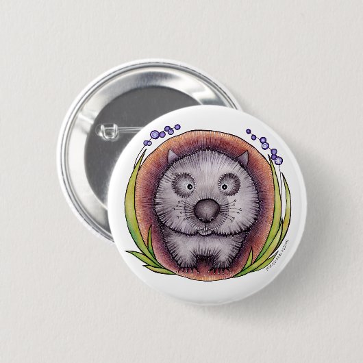 "Wombie" das wombat Knopf-Abzeichen Button (Vorne & Hinten)