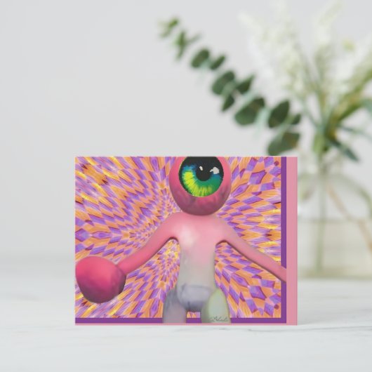 Wombo sieht den Surrealismus des leichten Pops Postkarte (Stehend Vorderseite)