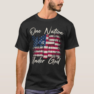 Women39S Vintage-Flagge Eine Nation unter Gott 4. T-Shirt