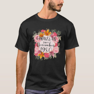 Women 41St Birthday Fabulous Since November 1980 4 T-Shirt