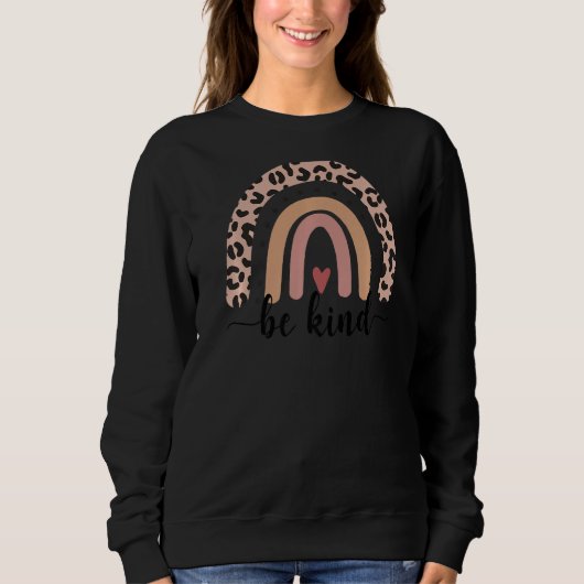 Women be Kind Leopard Rainbow Inspiration Graphi Sweatshirt (Vorderseite)