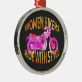 Women Bikers Ride With Style motorcycle batik Ornament Aus Metall (Rechts)