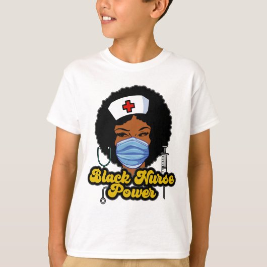 Women Black Nurse Power - Black History T-Shirt (Vorderseite)