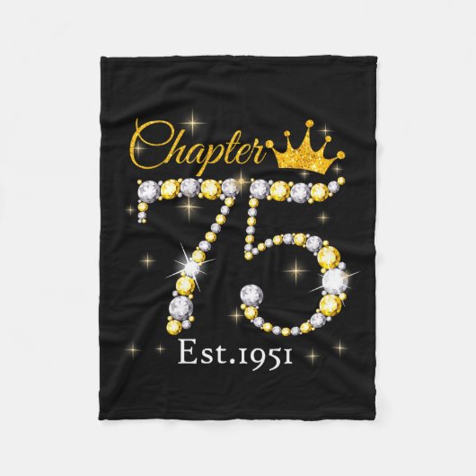 Women Chapter 75 Fabulous Est 1951 75th Birthday Q Fleecedecke (Vorderseite)