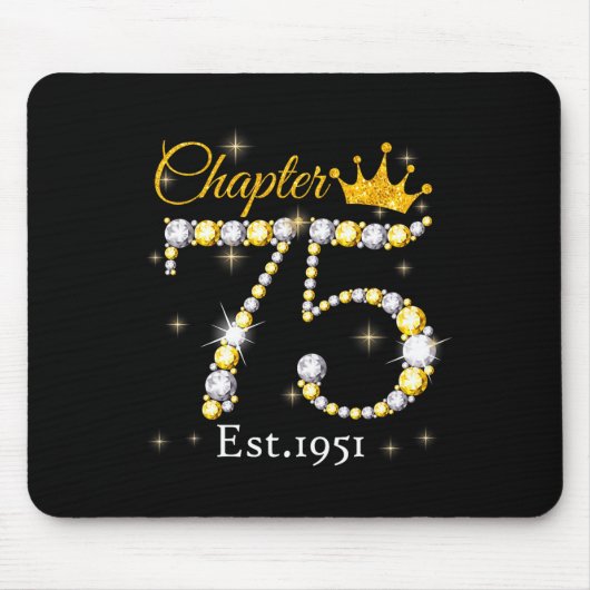 Women Chapter 75 Fabulous Est 1951 75th Birthday Q Mousepad (Vorne)