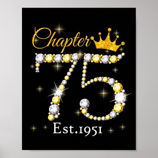 Women Chapter 75 Fabulous Est 1951 75th Birthday Q Poster (Vorne)