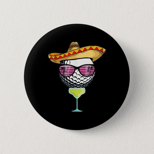 Women Cinco de Mayo Golf Ball mit Sombrero Margar Button (Vorderseite)