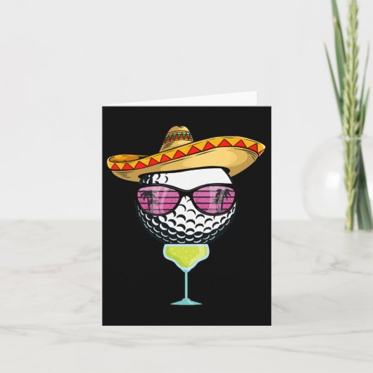 Women Cinco de Mayo Golf Ball mit Sombrero Margar Karte (Vorderseite)