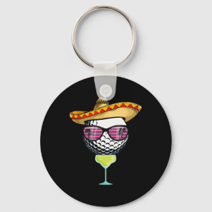 Women Cinco de Mayo Golf Ball mit Sombrero Margar Schlüsselanhänger