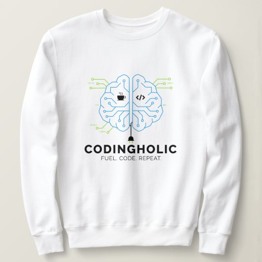 Women Clean Tech Brain Coding Graphic IT Girls Sweatshirt (Design vorne)