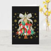 Women Colorful Christmas Tree Coquette Bow Xmas Ho Karte (Gelbe Blume)