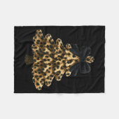 Women Coquette Bow Leopard Christmas Tree Xmas Hol Fleecedecke (Vorderseite (Horizontal))