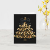 Women Coquette Bow Leopard Christmas Tree Xmas Hol Karte (Gelbe Blume)