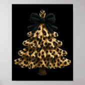 Women Coquette Bow Leopard Christmas Tree Xmas Hol Poster (Vorne)
