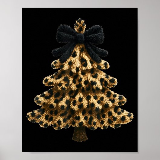 Women Coquette Bow Leopard Christmas Tree Xmas Hol Poster (Vorne)