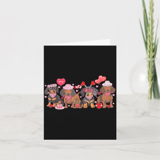 Women Dachshund Valentine’s Day Sausage Dog Bandan Karte (Vorderseite)