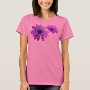 Women Daisy T - Shirt Lila Blume Plus Größe Shirt