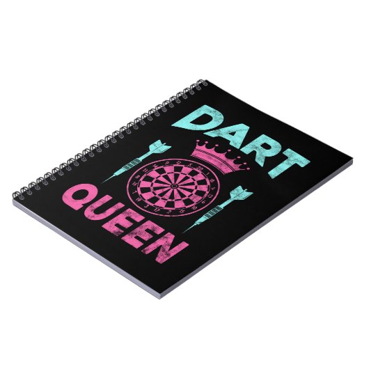 Women Dartboard Girl Dart Player Queen Notizblock (Linke Seite)