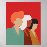 Women Diversity - Mid-Century Modern , Empowered Poster<br><div class="desc">Girl Power,  Women Diversity Mid Century Modern Art,  Mod Wall Art is a canvas design with mid century style for your home decor.</div>