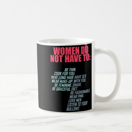 Women Do Not Have To Feminist Kaffeetasse (Rechts)