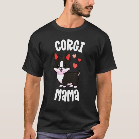 Women Dog Mama Black Brindle Corgi Corgi T-Shirt (Vorderseite)