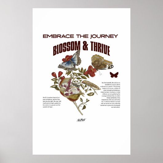 Women Empowerment Blossom & Thrive Botanical  Poster (Vorne)