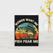 Women Fear Me Fish Want Me Funny Fishing Karte (Gelbe Blume)