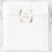 Women Floral Classic Elegant Retirement Party Quadratischer Aufkleber (Tasche)