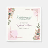 Women Floral Classic Elegant Retirement Party Serviette (Vorderseite)