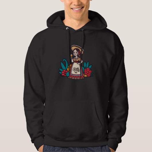 Women Flowers Drinking Cinco De Mayo  1 Hoodie (Vorderseite)