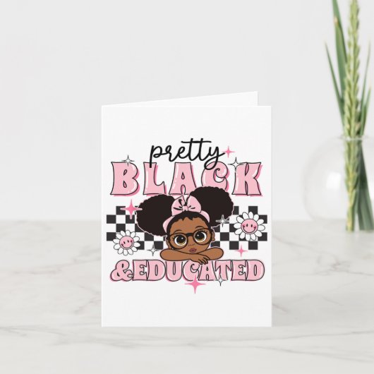 Women Gift Pretty Black And Educated Black African Karte (Vorderseite)