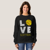Women Girls Love Softball Sweatshirt (Vorne ganz)