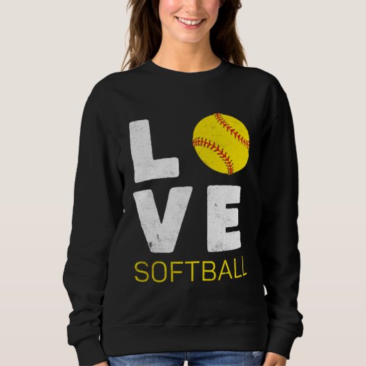 Women Girls Love Softball Sweatshirt (Vorderseite)