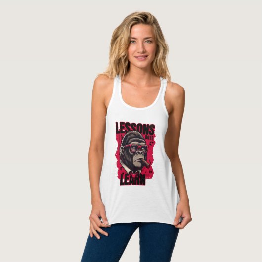 Women Gorilla Boss Lessons Learn Tank Top  (Vorderseite Vollansicht)