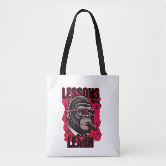 Women Gorilla Boss Lessons Learn Tote Tasche (Vorderseite)