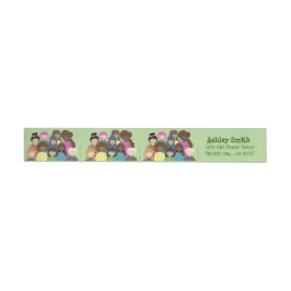 Women history month green return address labels