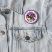Women History Month Purple and White Round PIn Button (Beispiel)