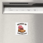 Women in Construction Work Boots and Hard Hat Magnet (In Situ (Geschirrspüler))